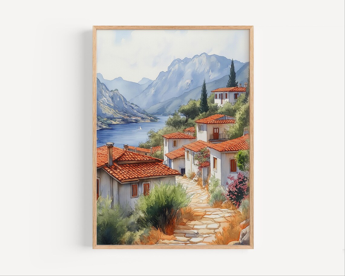 Karditsa Watercolor Poster, Greece Thessaly