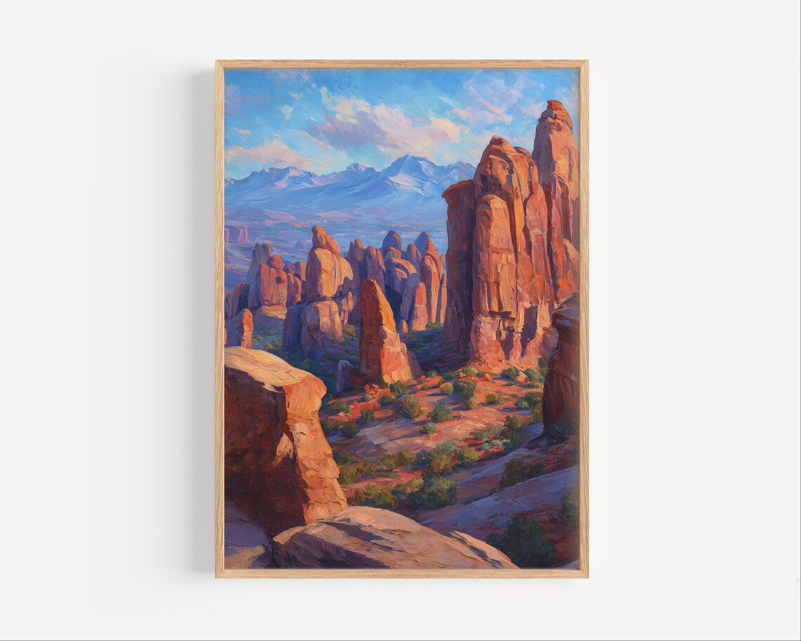 Moab Utah Oil Painting Style Travel Poster