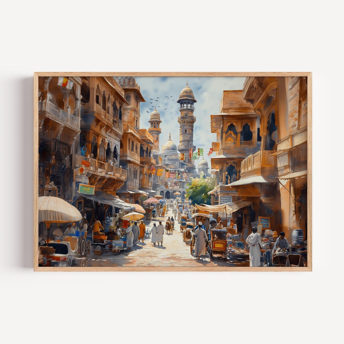 Karachi Pakistan Watercolor Cityscape Travel Poster