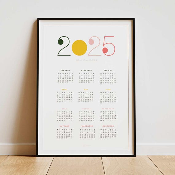 2025 Wall Calendar Minimalist Abstract Art Modern Office Decor
