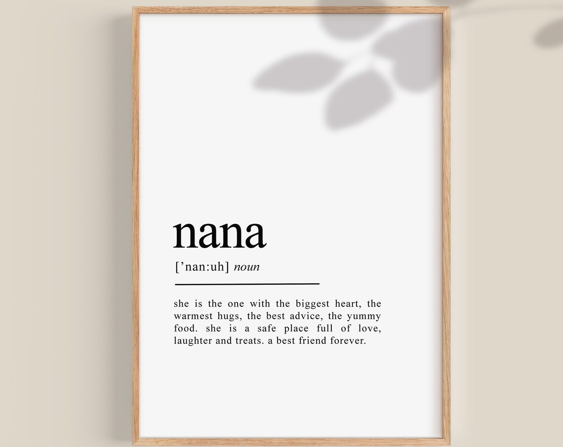 Nana Definition Art Print, Personalized Gift