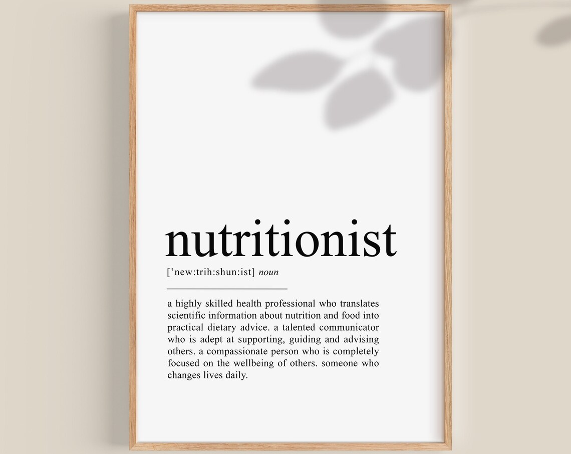 Nutritionist Definition Art Print, Nutritionist Gift