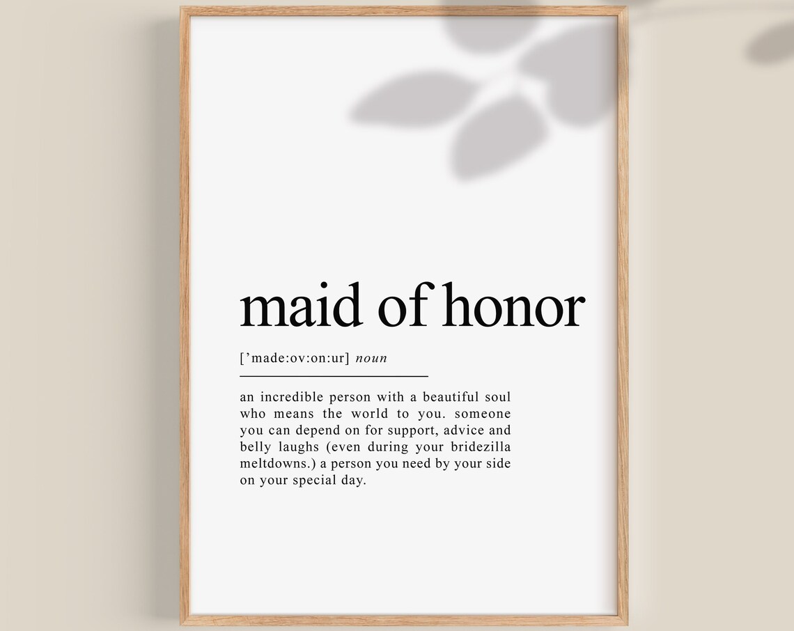 Maid of Honor Proposal Gift, Wedding Gift Art Print