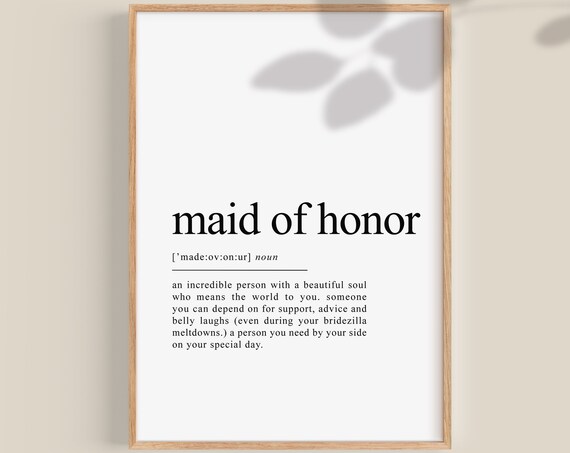 Maid of Honor Proposal Gift, Wedding Gift Art Print