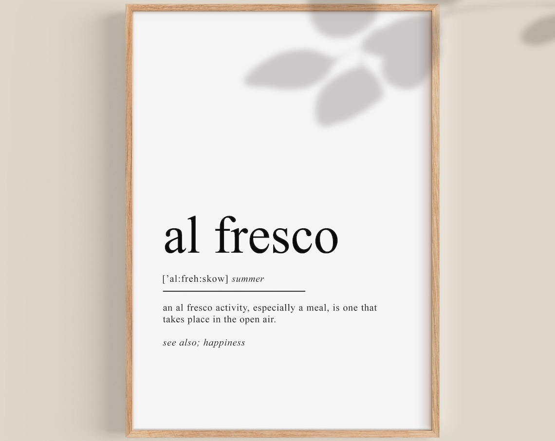 Al Fresco Definition Art Print, Italian Wall Art