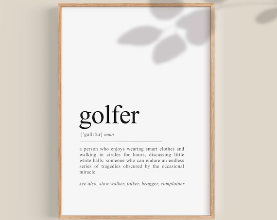 Golf Lover Definition Print, Gift for Men and Her