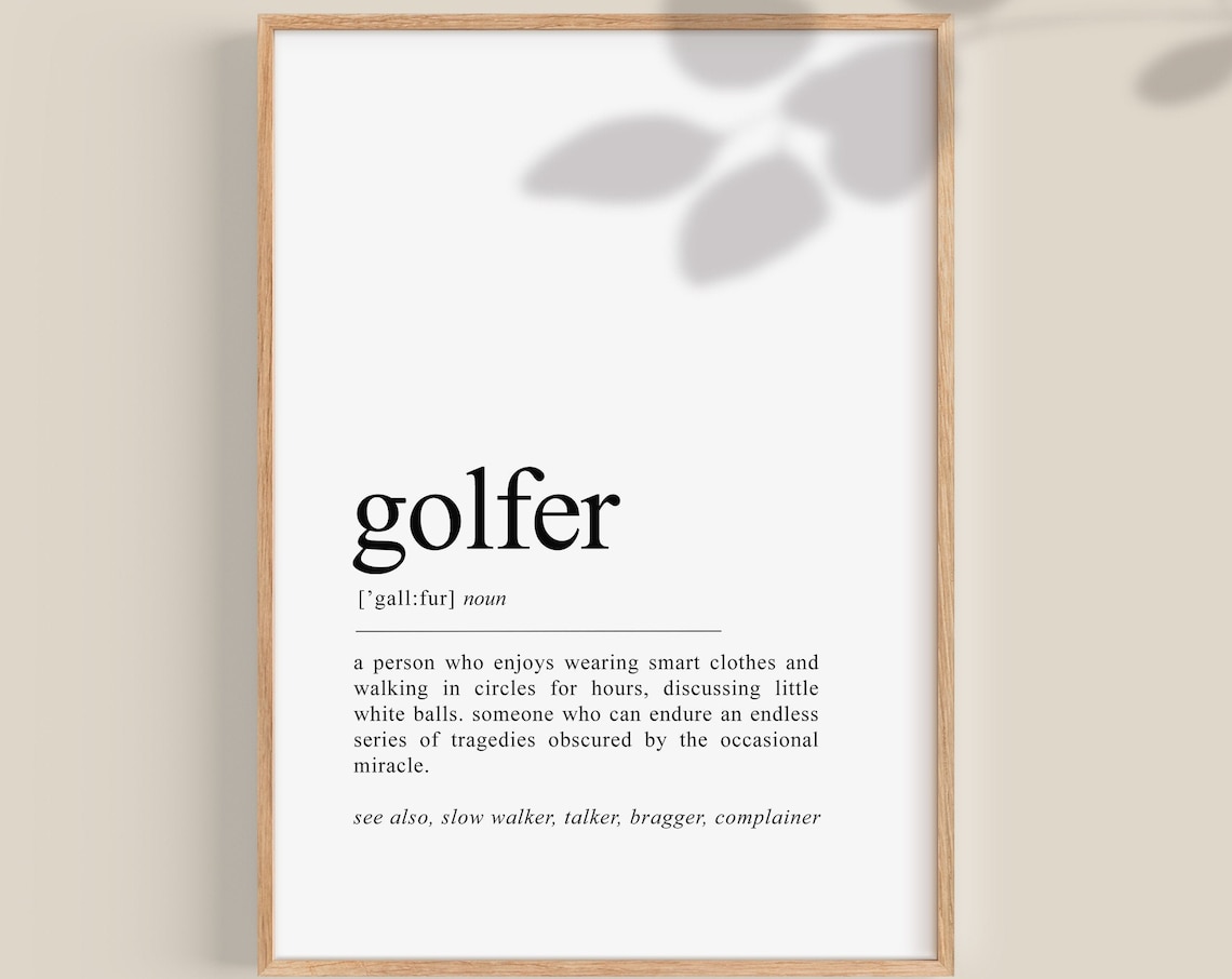 Golf Lover Definition Print, Gift for Men and Her