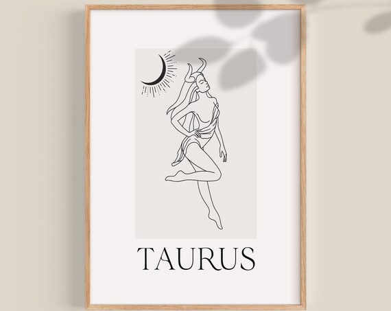 Taurus Astrology Art Print, Zodiac Gifts Decor