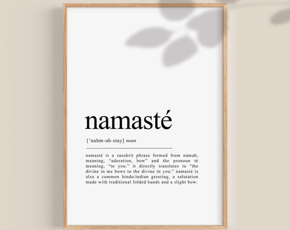 Namaste Yoga Wall Art Print, Meditation Gift