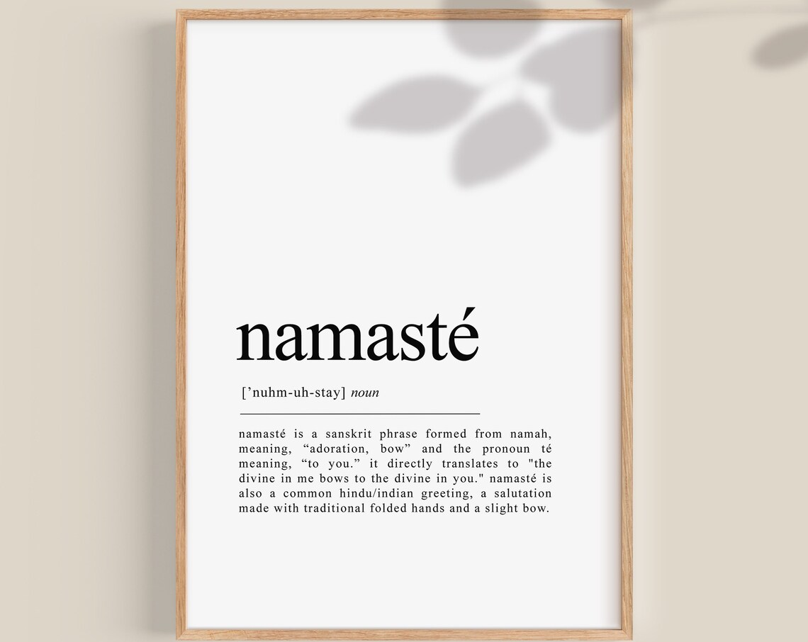 Namaste Yoga Wall Art Print, Meditation Gift
