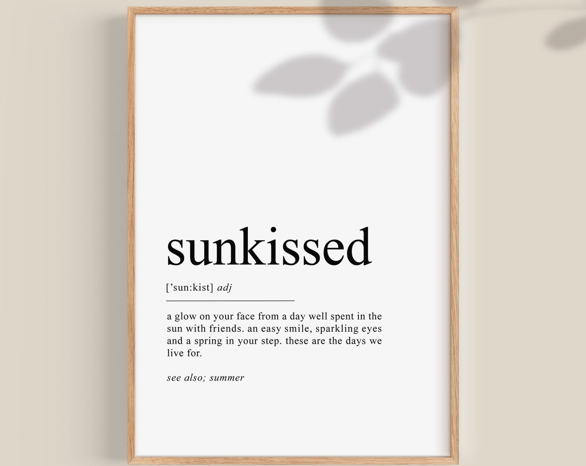 Sunkissed Summer Glow Dictionary Definition Beach Typography Poster