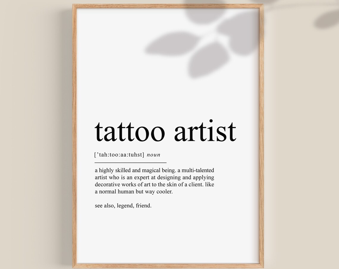 Tattoo Artist Definition Dictionary Art Print