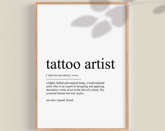 Tattoo Artist Definition Dictionary Art Print