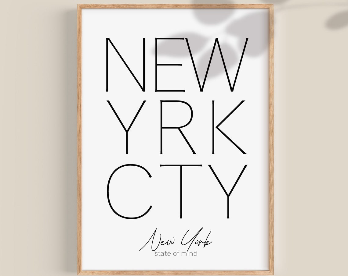 New York Print New York Poster New York Wall Art Travel Decor Travel Poster Travel Gifts New York City New York