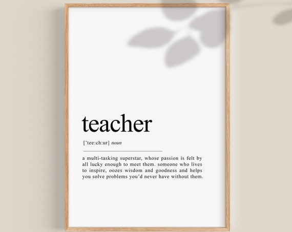 Teacher Definition Poster, Music Teacher Thank You