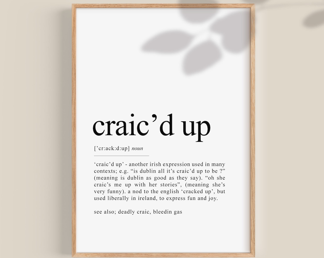 Craic'd Up Ireland Travel Poster, Funny Irish Wall Art