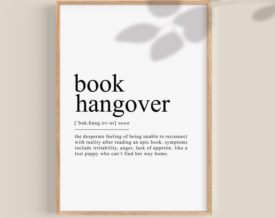Book Hangover Definition Funny Gift for Book Lovers