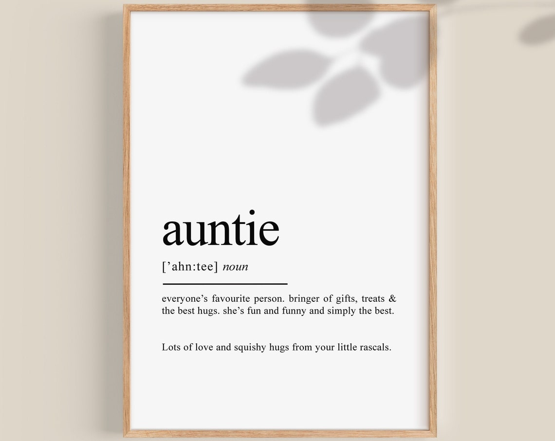 Auntie Dictionary Definition Funny Favorite Aunt Gift Poster