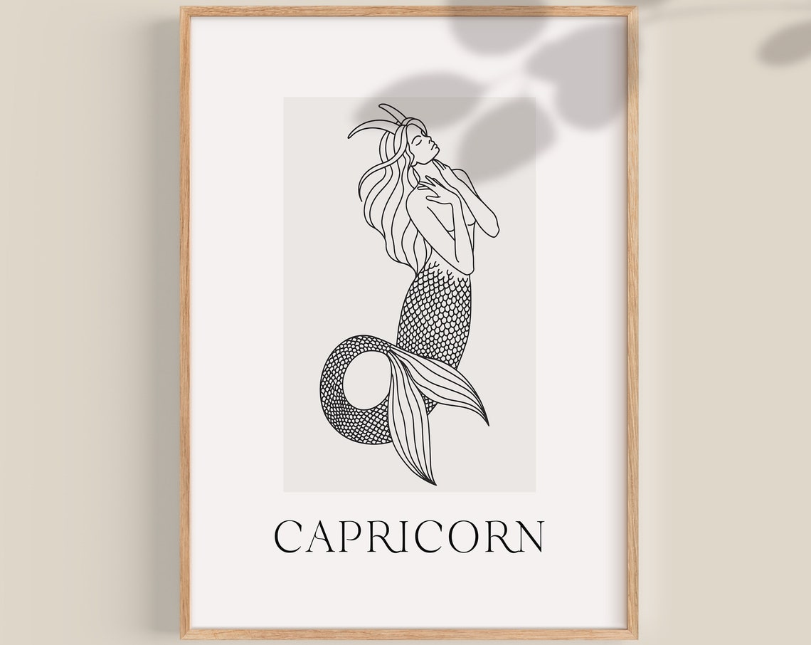 Capricorn Art Print Capricorn Gifts Capricorn Print Capricorn Decor Zodiac Gifts Capricorn Birthday Gift Astrology Gifts
