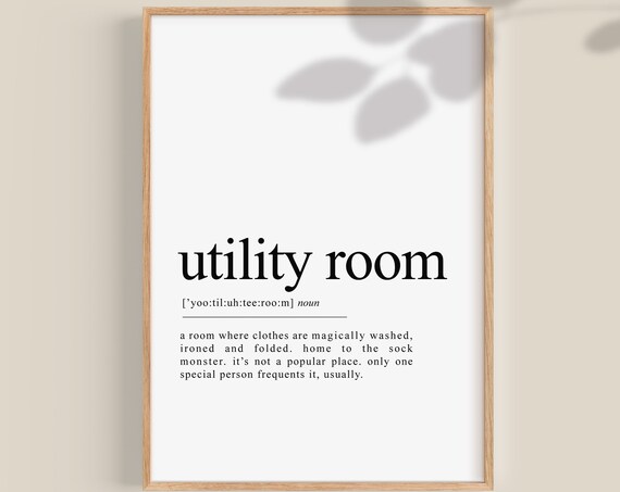 Utility Room Definition Dictionary Art, Laundry Room Sign