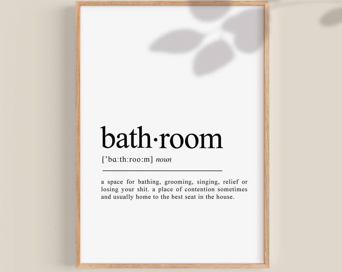 Bathroom Definition Print, Funny Restroom Wall Art