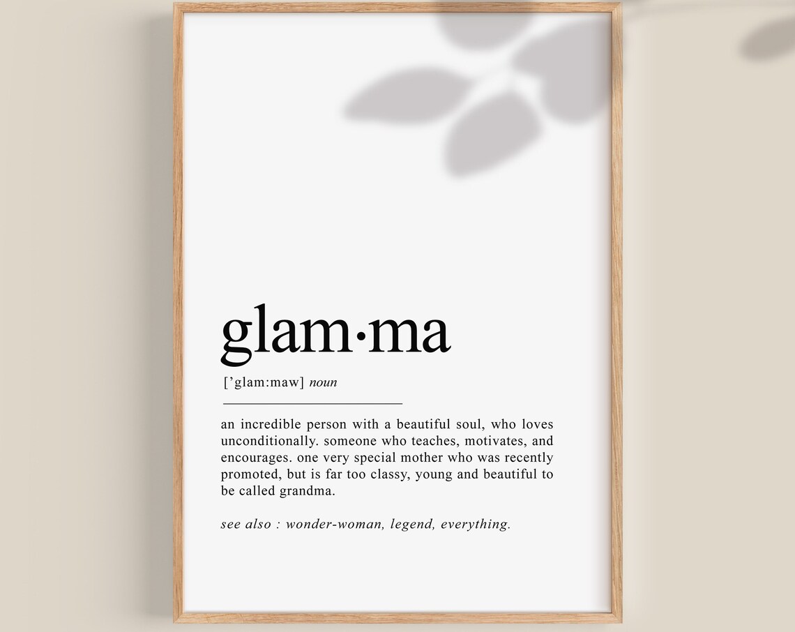 Glamma Dictionary Definition Typography Quote Print