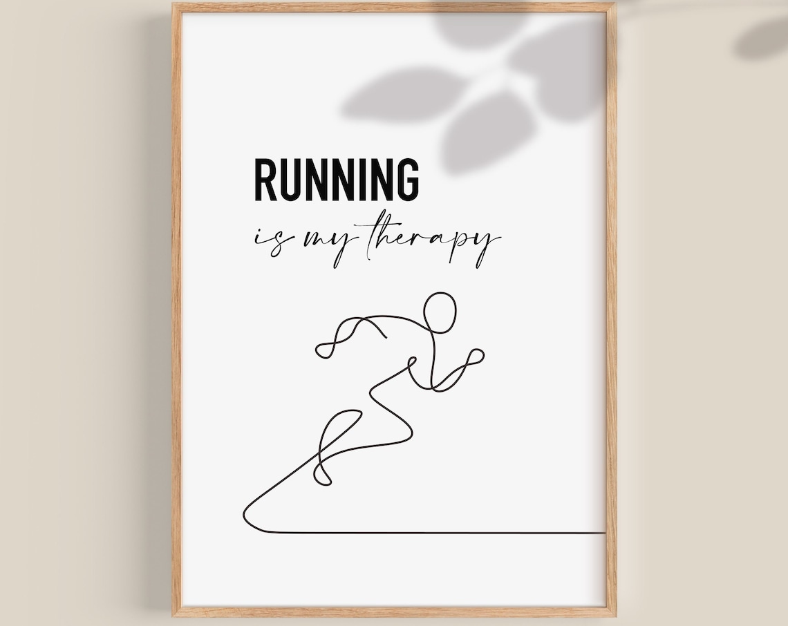 Running Is My Therapy Poster, Gift for Athlete