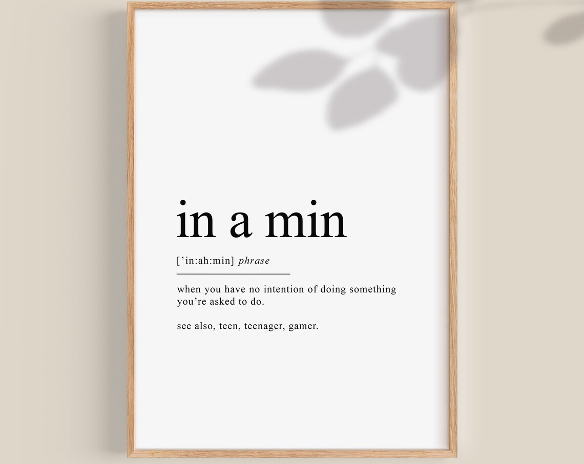 Funny Definition Art Print, Teen Room Decor