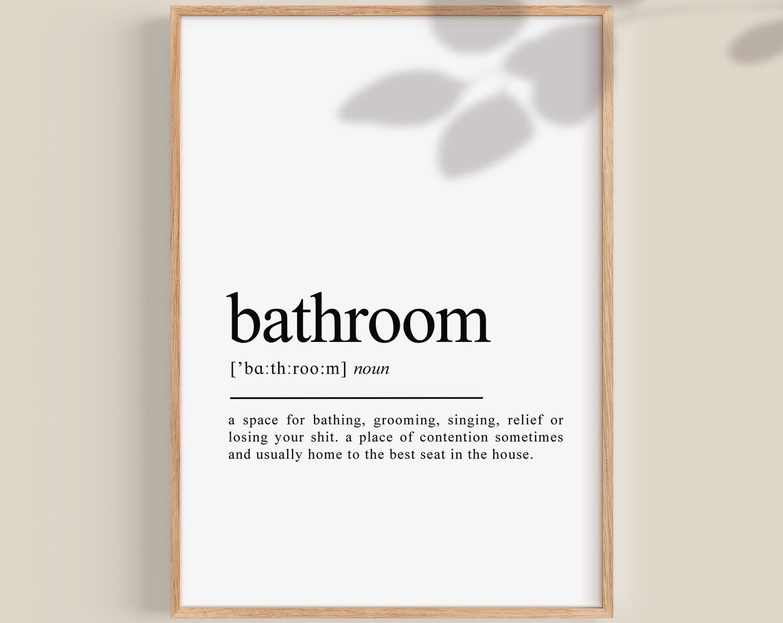 Funny Bathroom Prints Fun Bathroom Definition Cute Dictionary Posters Guest Restroom Toilet Wall Art