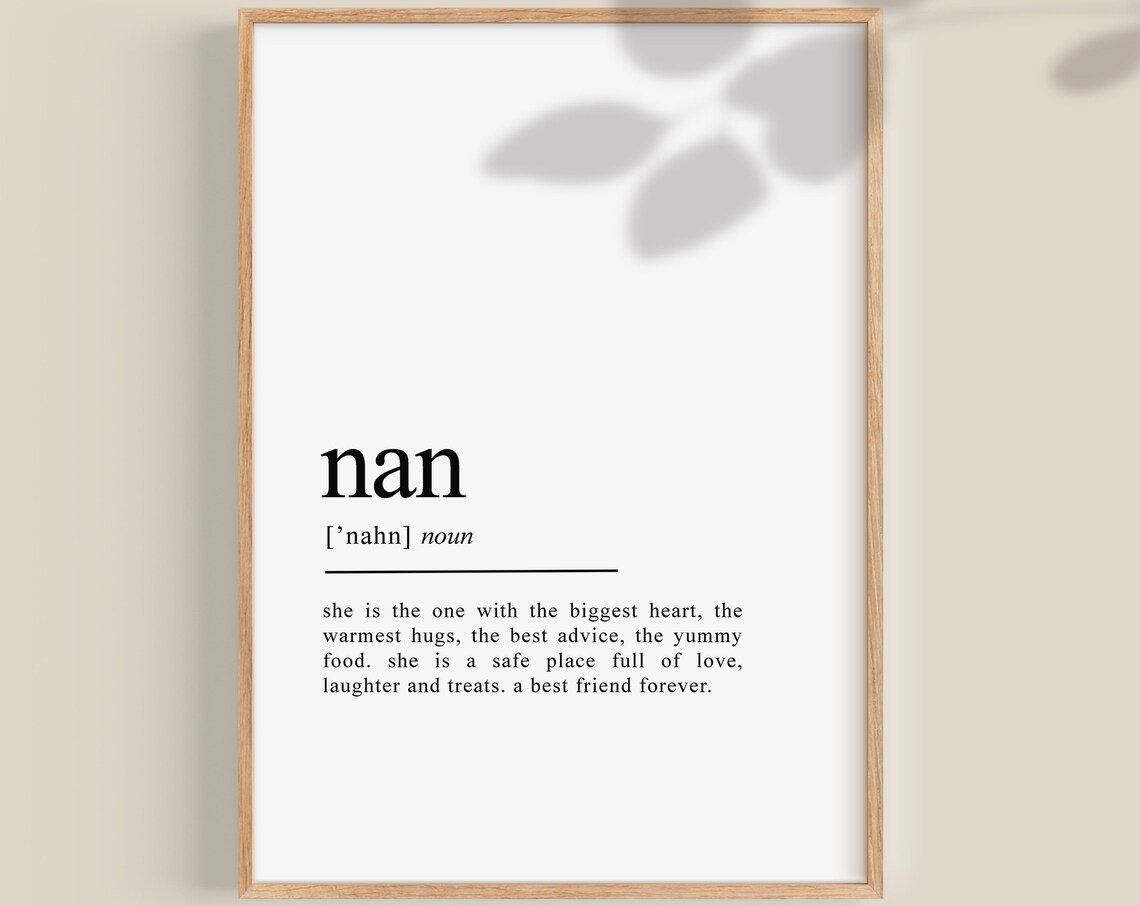 Nan Definition Print, Personalised Gift Art