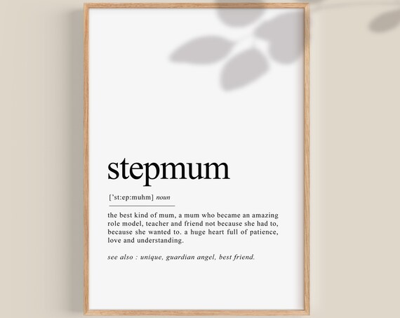 Step Mum Definition Dictionary Art Print