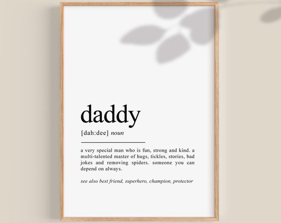 Daddy Definition Typography Art Print, Fathers Day Gift