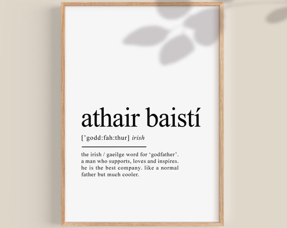 Athair Baistí Godfather Gift Irish Art Print