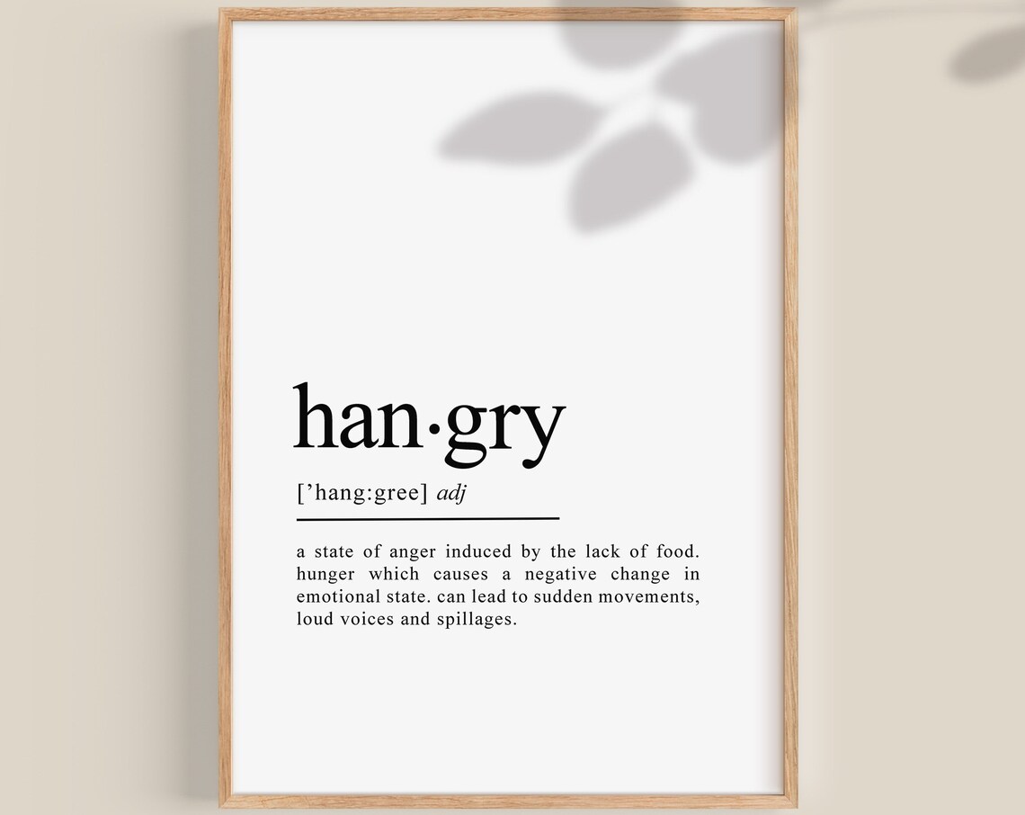 Hangry Definition Funny Gift For Him Poster - Image 2