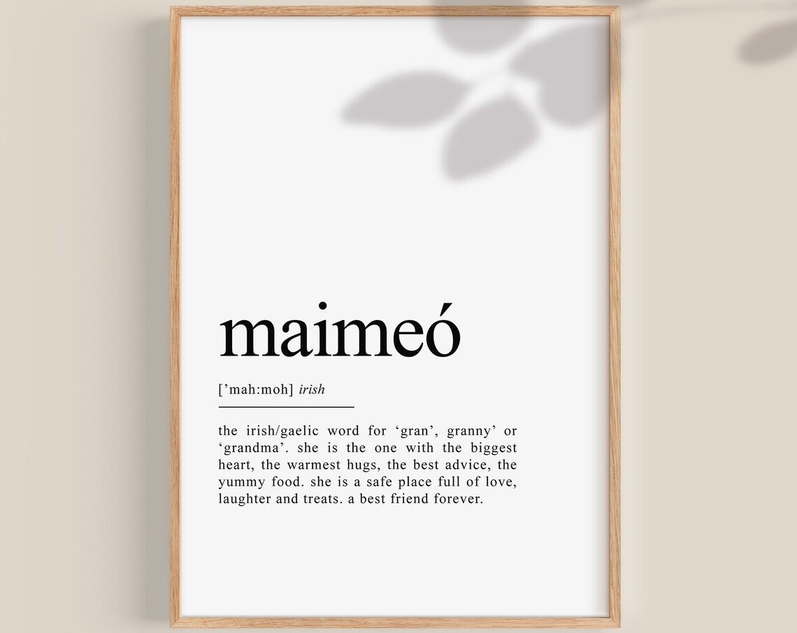 Maimeó Irish Grandmother Gift, Ireland Gaeilge Art Print