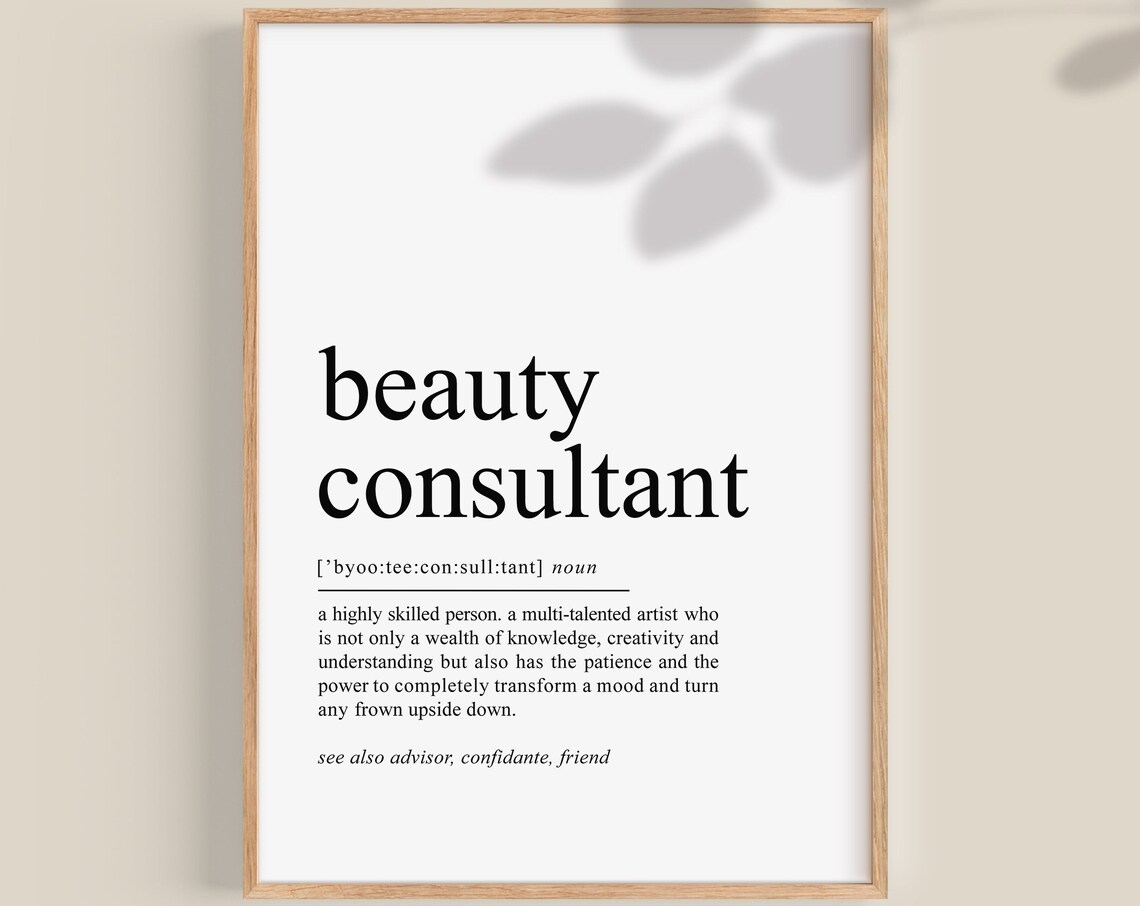 Beauty Consultant Definition Art Print, Salon Decor