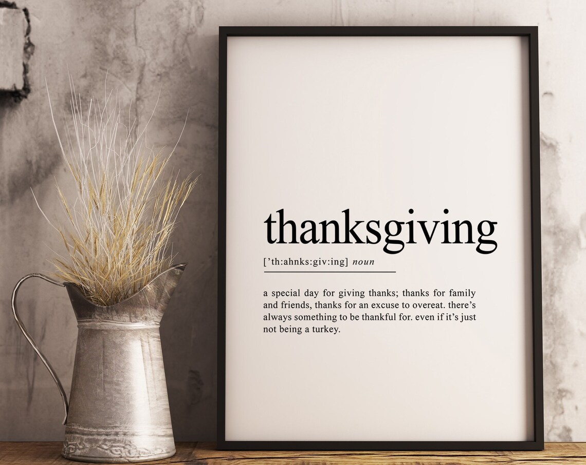 Thanksgiving Definition Give Thanks Minimalist Art Print - Image 2