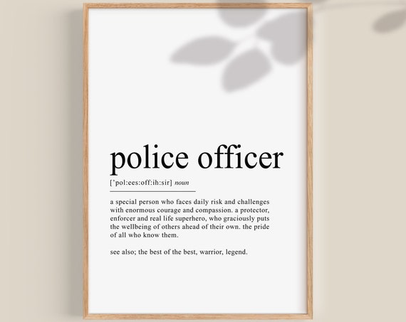 Police Officer Definition Art Print, Law Enforcement
