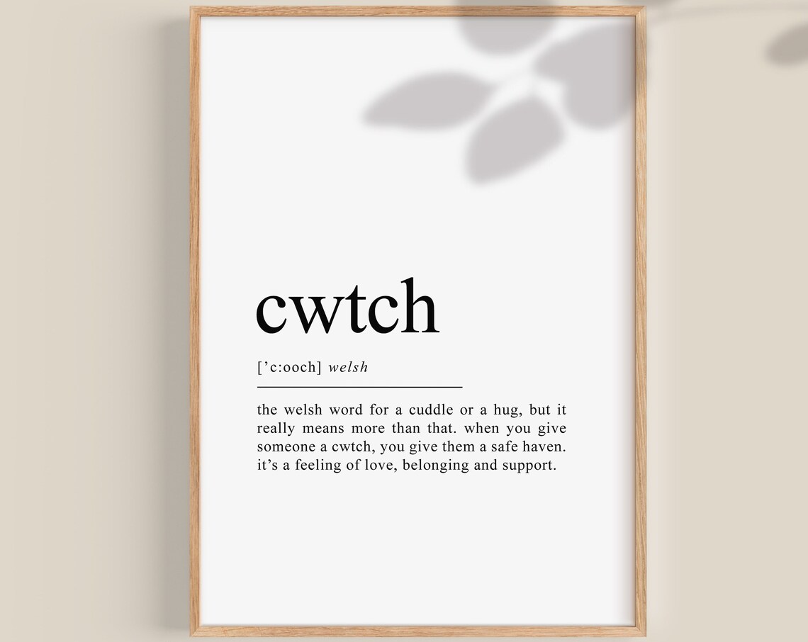 Cwtch Welsh Dictionary Definition Art Print