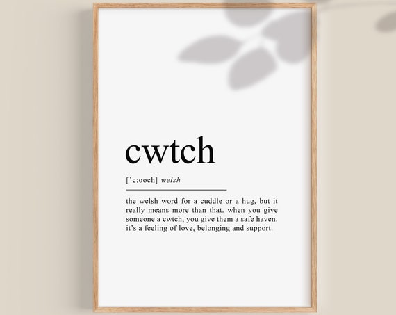 Cwtch Welsh Dictionary Definition Art Print