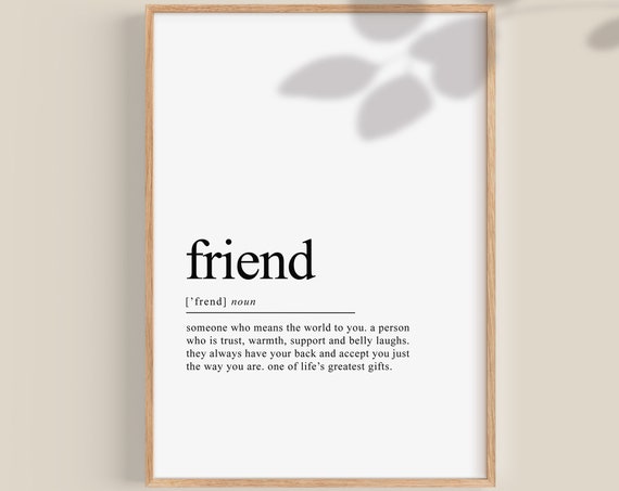 Friend Definition Print, Special Soul Sister Gift