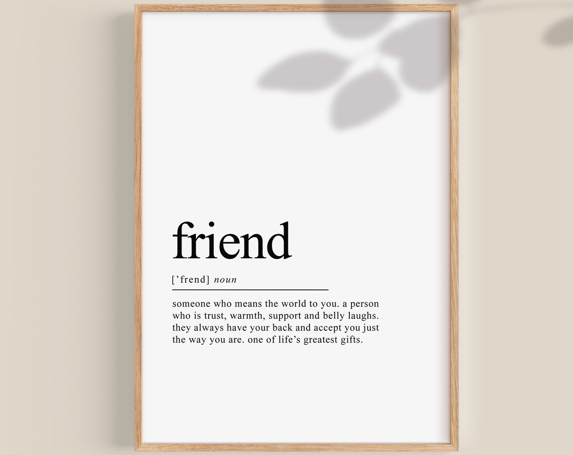 Friend Definition Print, Special Soul Sister Gift