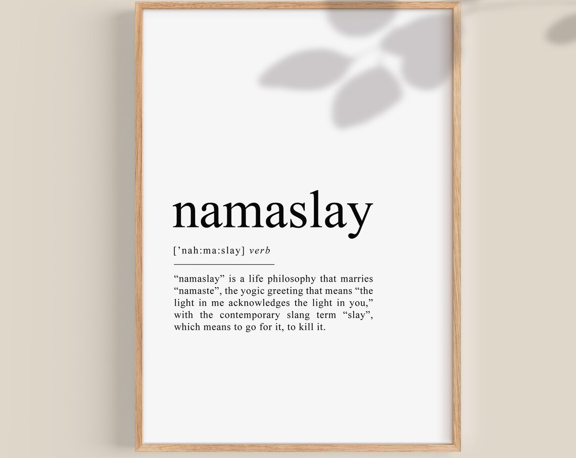 Funny Namaslay Definition Quote Yoga Studio Wall Decor Poster