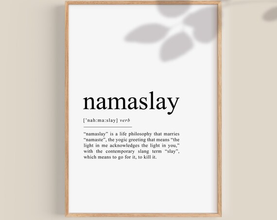 Funny Namaslay Definition Quote Yoga Studio Wall Decor Poster