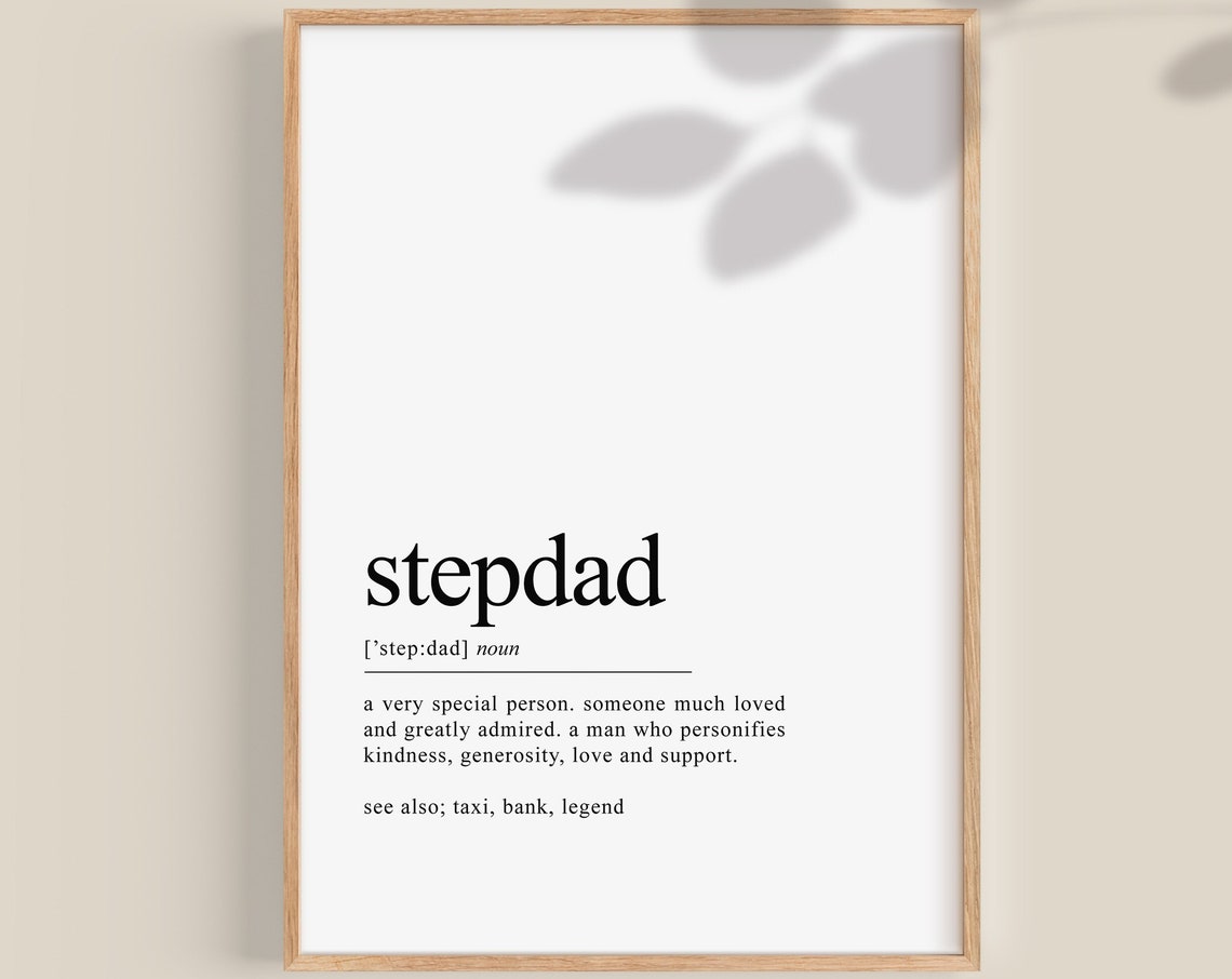 Stepdad Dictionary Definition Funny Fathers Day Gift Art Poster