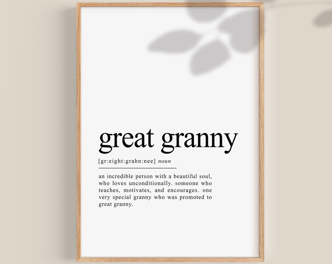 Great Granny Definition Typography Art Print