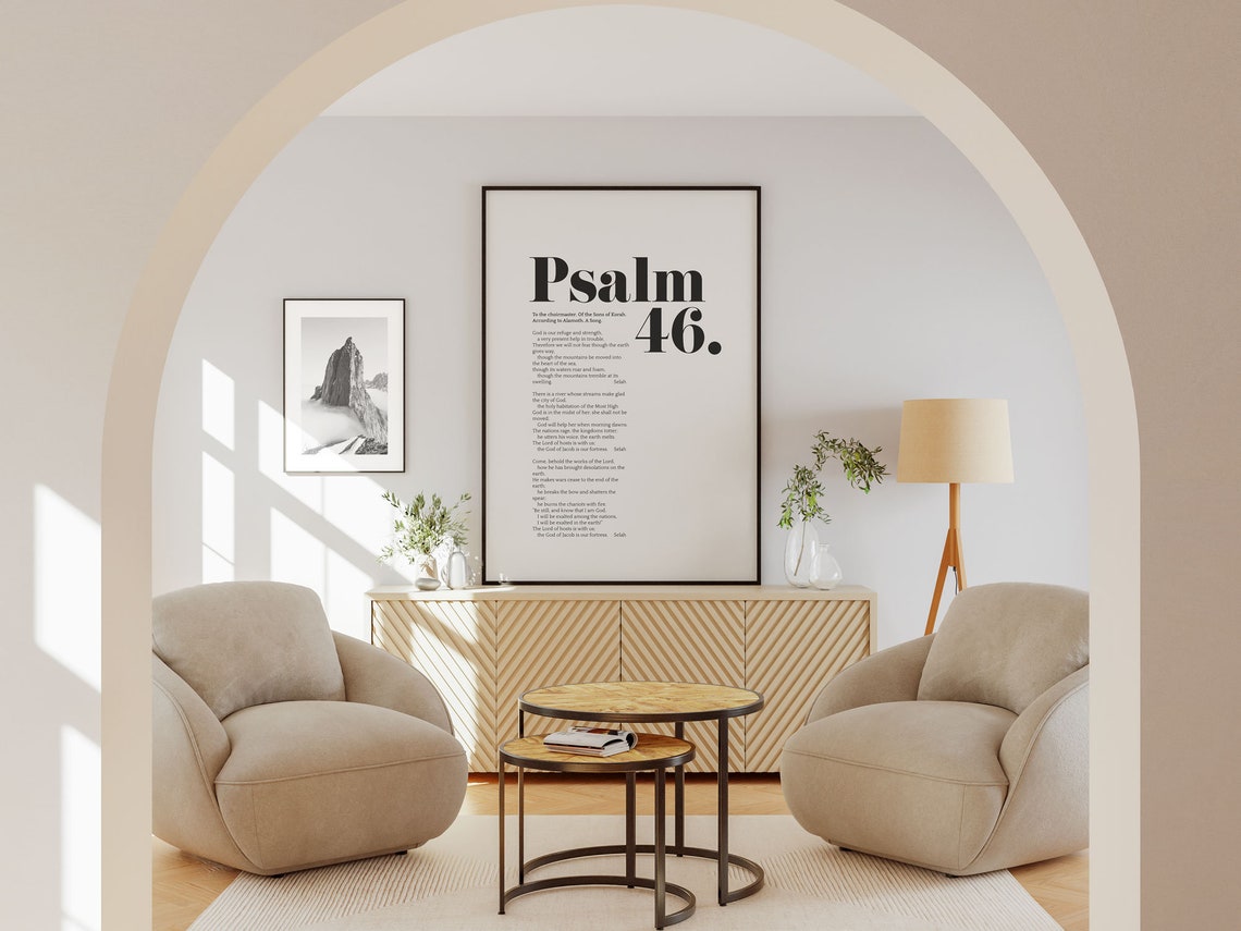 Psalm 46 Bible Verse Wall Art Minimalist Decor Christian Modern Scripture Poster Bold Typography Baptism Baby Shower Birthday Gift Idea - Image 4
