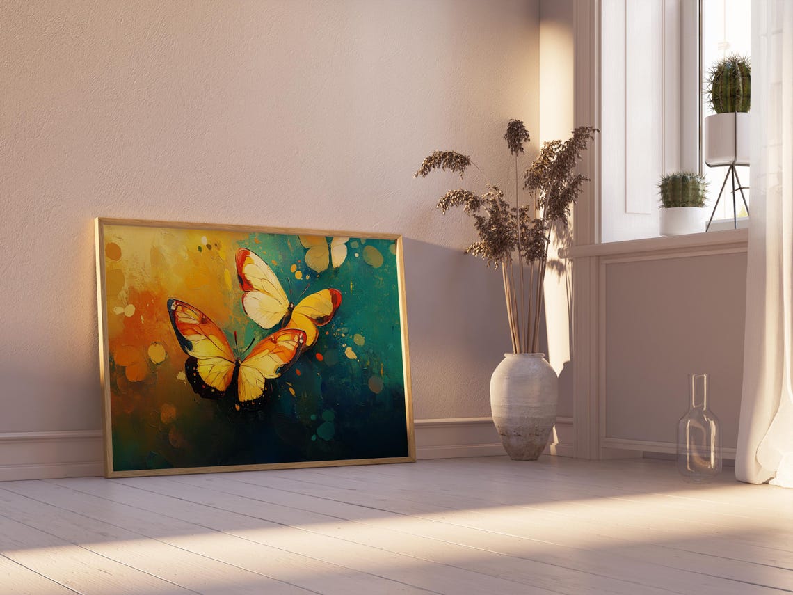 Print Butterfly Portrait Painting Mexican Wall Art New Listing 36 - Image 2
