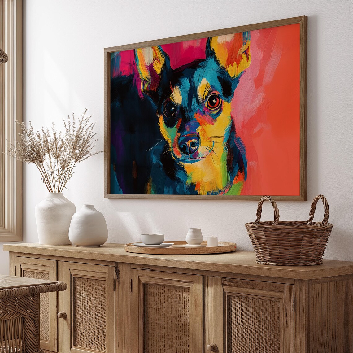 Miniature Pinscher Bold Pop Art Colors Red Blue Yellow Dog Poster