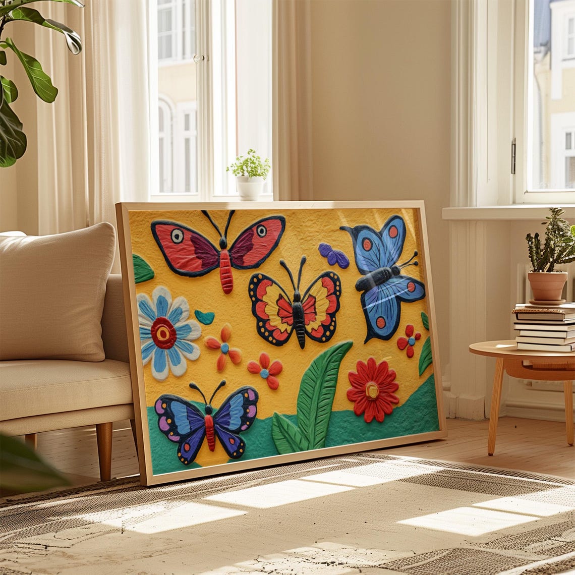 Print Butterfly Portrait Painting Mexican Wall Art New Listing 21 - Image 4